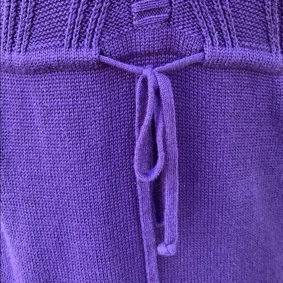 Loft Purple Short Sleeve Tie Waist Sweater Dress - Picture 6 of 9
